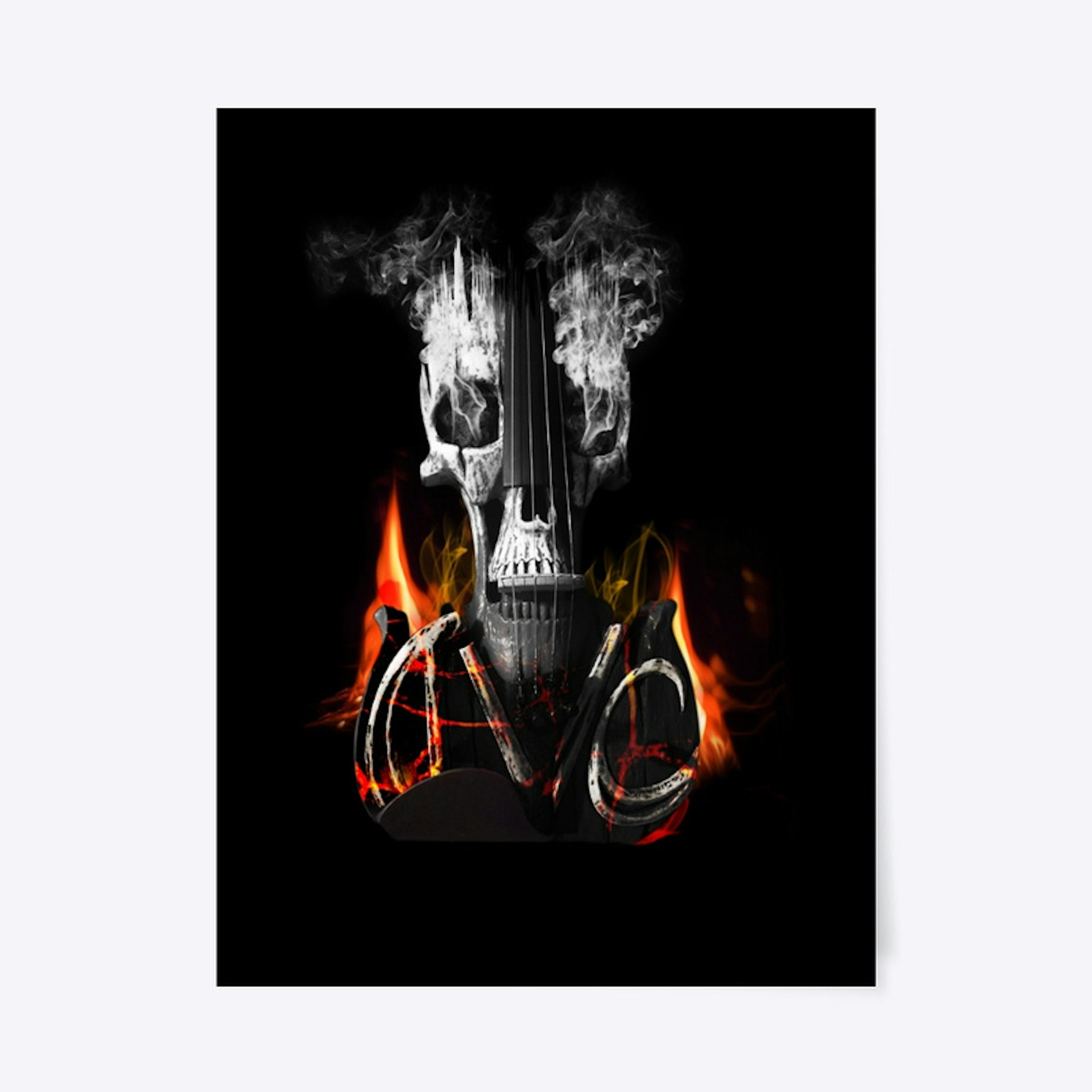 Flaming Skull Poster 18in x 24in