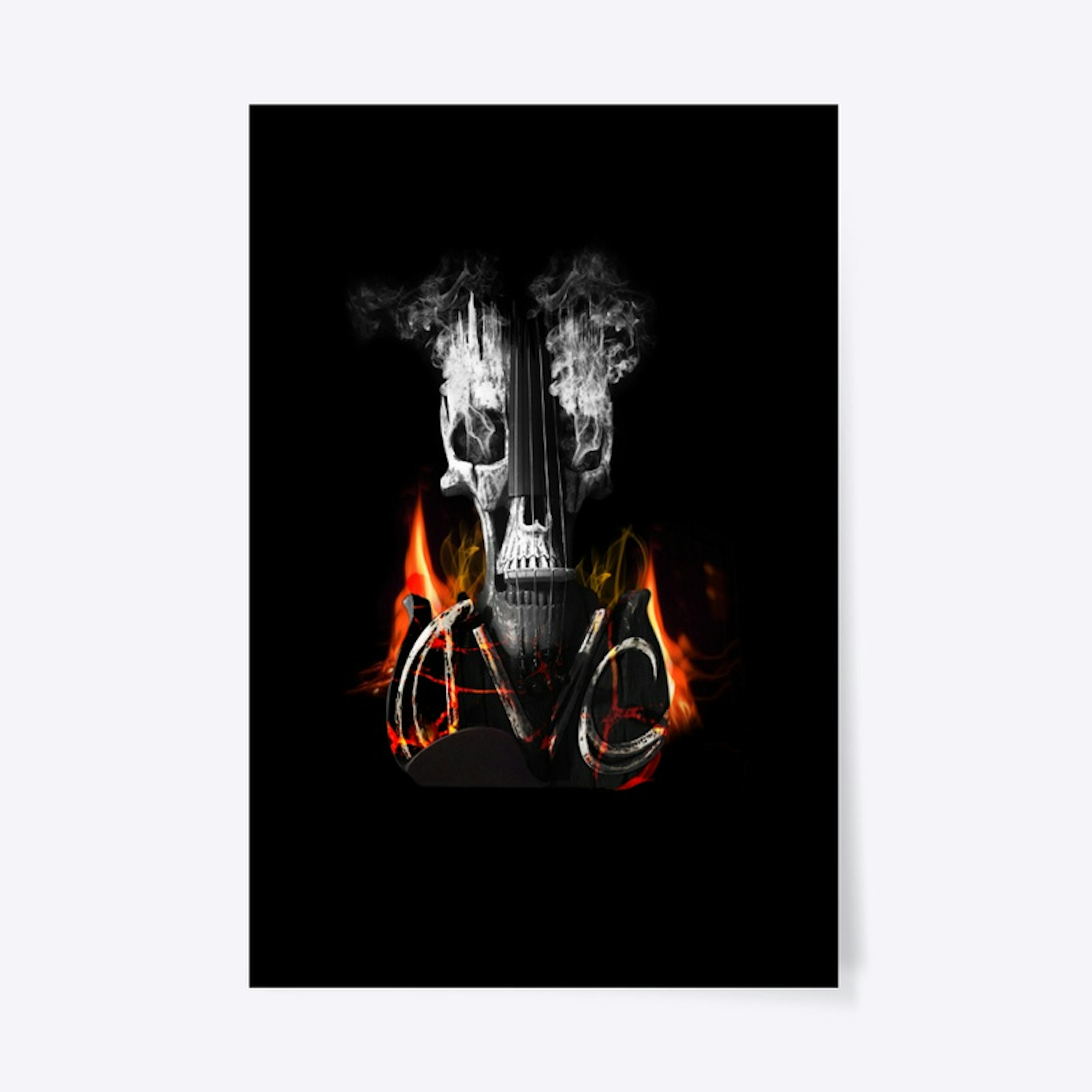 Flaming Skull Poster 24in x 36in